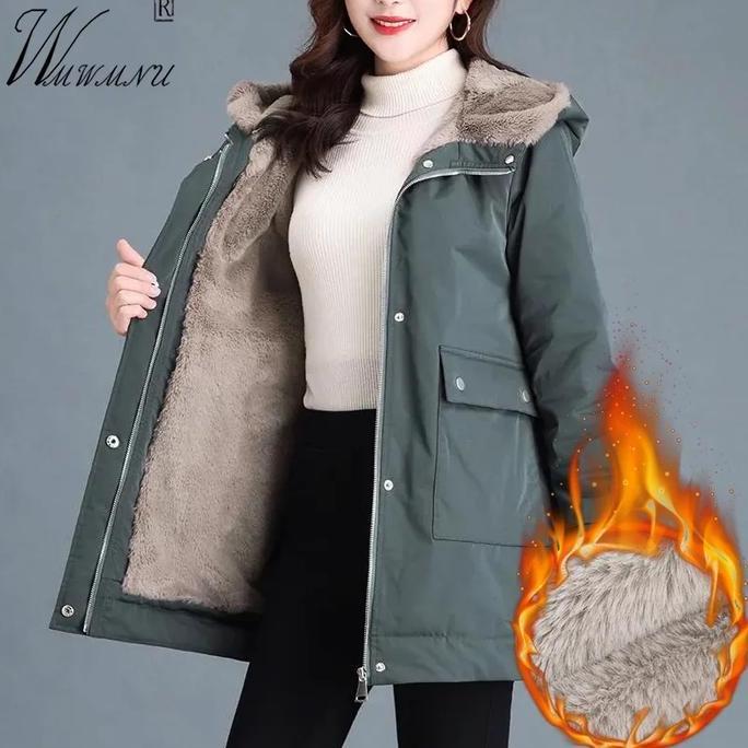 KEKINIAN Jacket Bulu Wanita Jacket Winter tebal Jacket musim dingin KEKINIAN