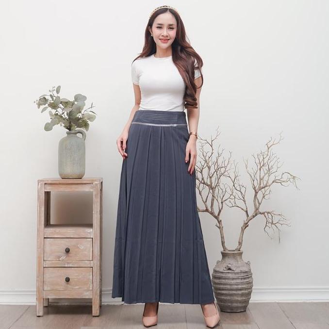 New- [Premium Quality] Rok Plisket Warna Hitam Untuk Pekerja Kantoran | Kuliah | Guru Risleting Samp