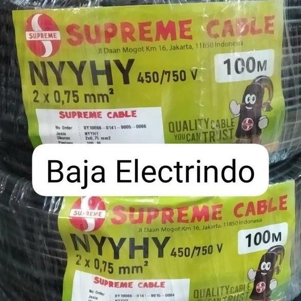 yoriezmart- Supreme Kabel Serabut Isi 2 NYYHY 2x0,75mm Panjang 50m Hitam SUPREME NYYHY 2x0.75mm 2x0,