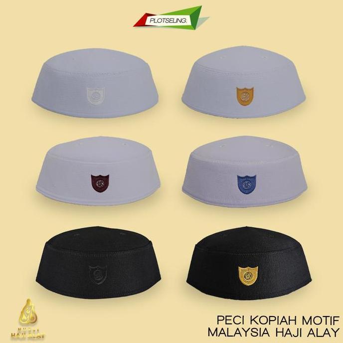 Boyx- Peci Kopiah Haji Santri Malaysia Polos Hitam Putih Abdul Kareem Pattani Thailand A1 A3 A5 Loka