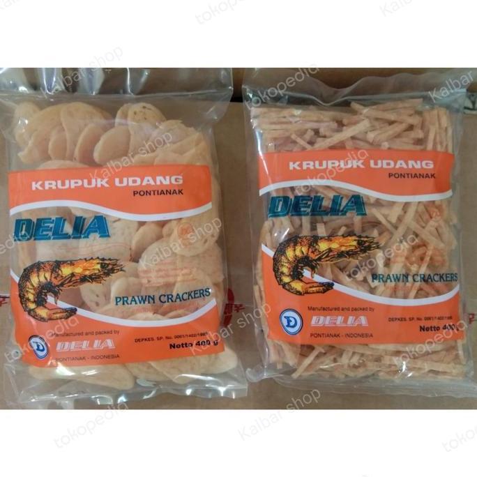 READY DELIA KERUPUK UDANG PONTIANAK - Krupuk Mentah Rasa Udang Asli - Kerupuk Delia - Prawn Crackers