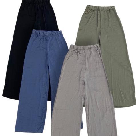 DISKON LONG PANTS PIYAMA PINGGANG KARET BAHAN KRINGKEL FASHION MUSLIM