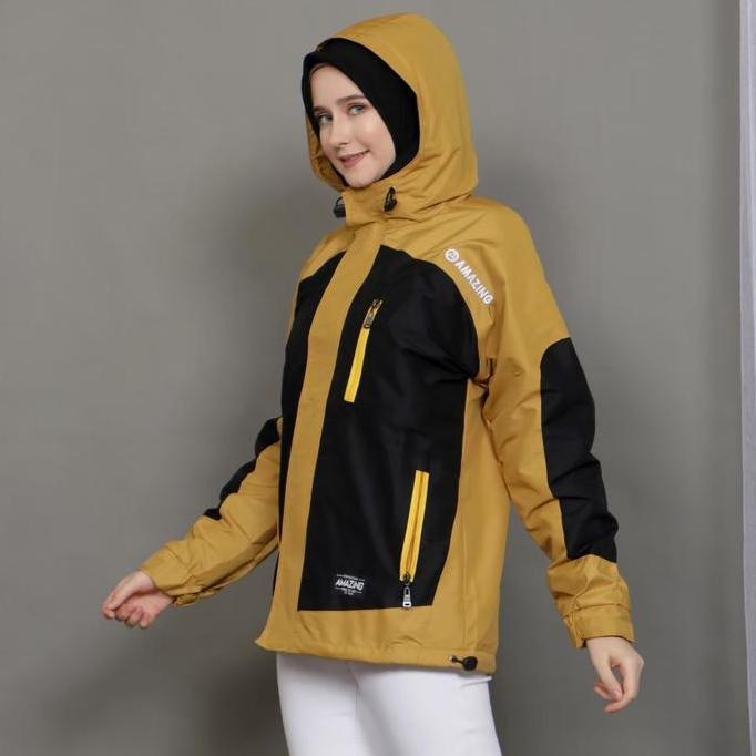 TAMPIL MODIS  JAKET PARASUT WANITA PENDAKI GUNUNG MODEL HOODIE TERBARU parka casual Cewek Outdoor Te