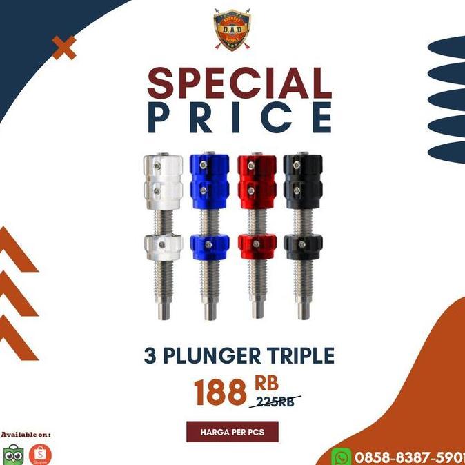 CARTEL PLUNGER BUTTON TRIPLE / BERGER BUTTON CARTEL ORIGINAL + PACKING BUBBLE