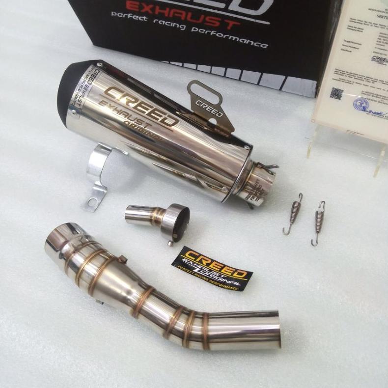 terbaru creed exhaust original knalpot racing + pipa slip on tersedia untuk motor cbr 150r facelift 