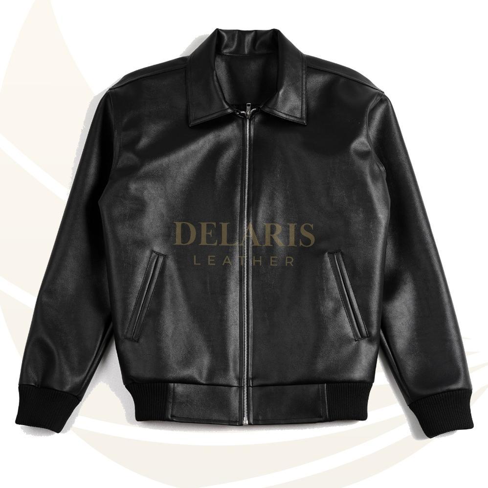 NEW DELARIS WORK JACKET LEATHER VIENA BLACK
