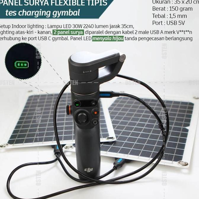 Solar panel monokristalin lentur flexible ringan tipis 10W / HP Charger / cas ponsel tenaga surya ma