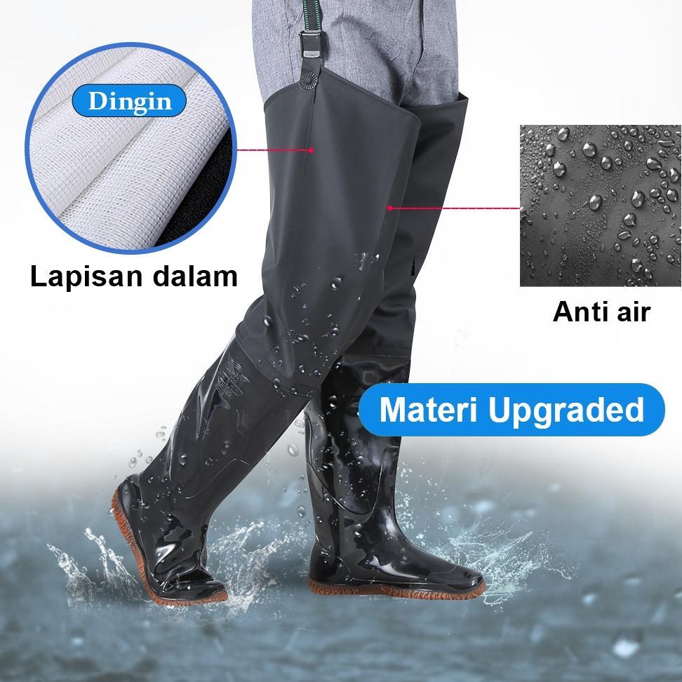 Sepatu Boots Karet Anti Keong Sawah Petani Panjang Sampai Paha Lapis Ganda Lembut
