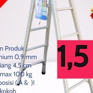 Happy Idea - ( Gojek ) Tangga Lipat Aluminium Murah Kuat 1,5 M Tangga Tukang Ac Rumah Toko Galaxy