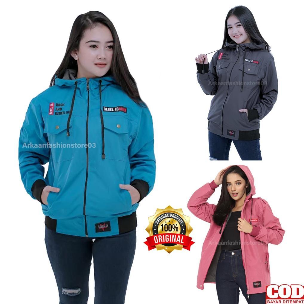 Akn Jaket Parasut Wanita Anti Air Blazer Semi Parka Rebel Id / Jaket Wanita / Jaket Parka Waterproof