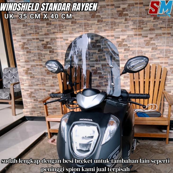 Termurah Windshield Ukuran 35Cm X 40Cm Rayben Hitam Transparan Universal Motor Winsil Tameng Angin W