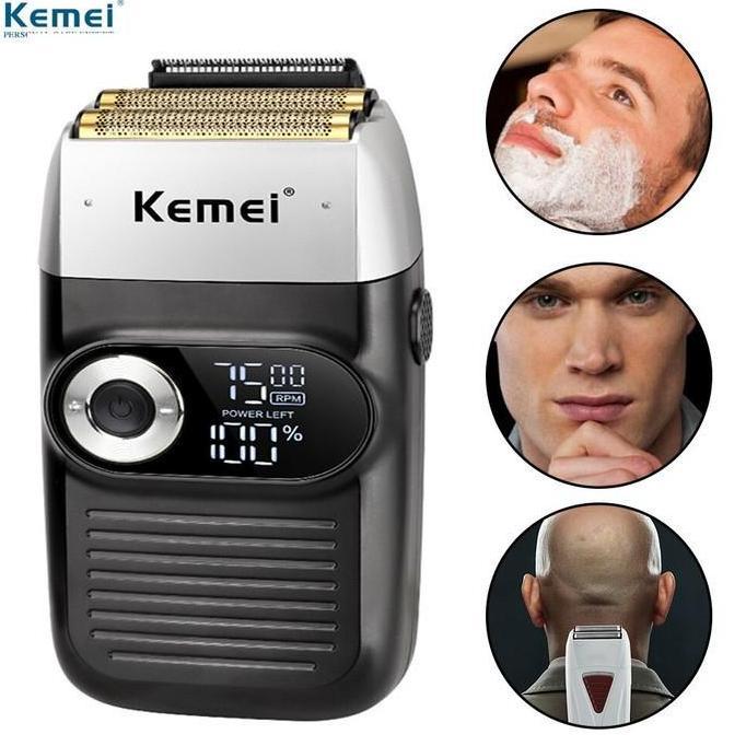 Alat Cukur jenggot kumis Kemei Cordless Razor Shaver KM 2026 Botak Elektrik Pencukur [Terbaik]