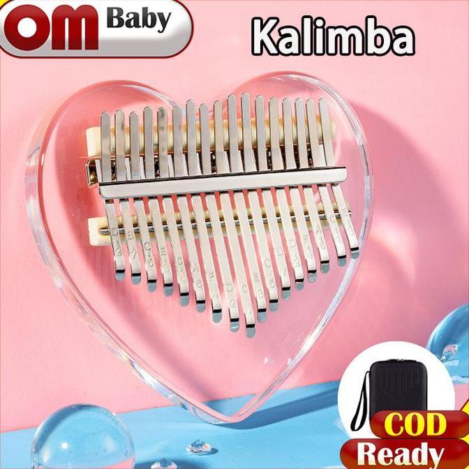 Kalimba 17/21 keys Acrylic Thumb Piano Kecapi jari Kalimba instrumen / Kalimba Alat Musik 21 keys LA