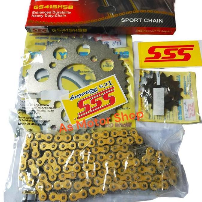 Gear set sss 415 rantai gold sss hsb Ter Verza Megapro cb150r cb150r