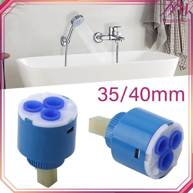 35/40mm Jantung Kran Panas Dingin Keramik Biru Jantung Kran Air Panas Dingin Spare Part Kran Shower