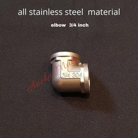 elbow L Shower Pipa Fitting Drat dalam 3/4" inch stainless steell 304