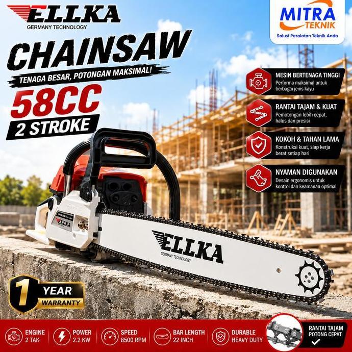 Chainsaw 22 inch Gergaji Mesin Chainsaw mini Chainsaw Gasoline Chain Saw 58cc