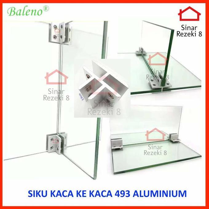 Siku Jepit Kaca 493 / Ambalan Bracket Konektor Siku Sambungan Penjepit