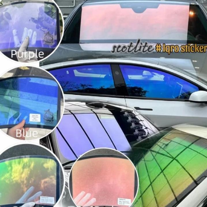 Stiker Riben Riben Pelangi Untuk Kaca Mobil Sticker Kacafilm Riben Rainbow Green Lebar 138 Cm