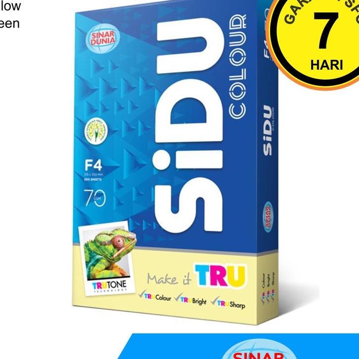 Kertas Hvs F4 Color 70 Gsm - Sidu - Sfo Semarang Official