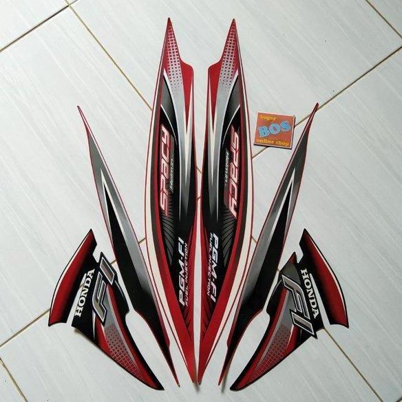 Striping Stiker lis body motor Spacy Fi 2012 Merah