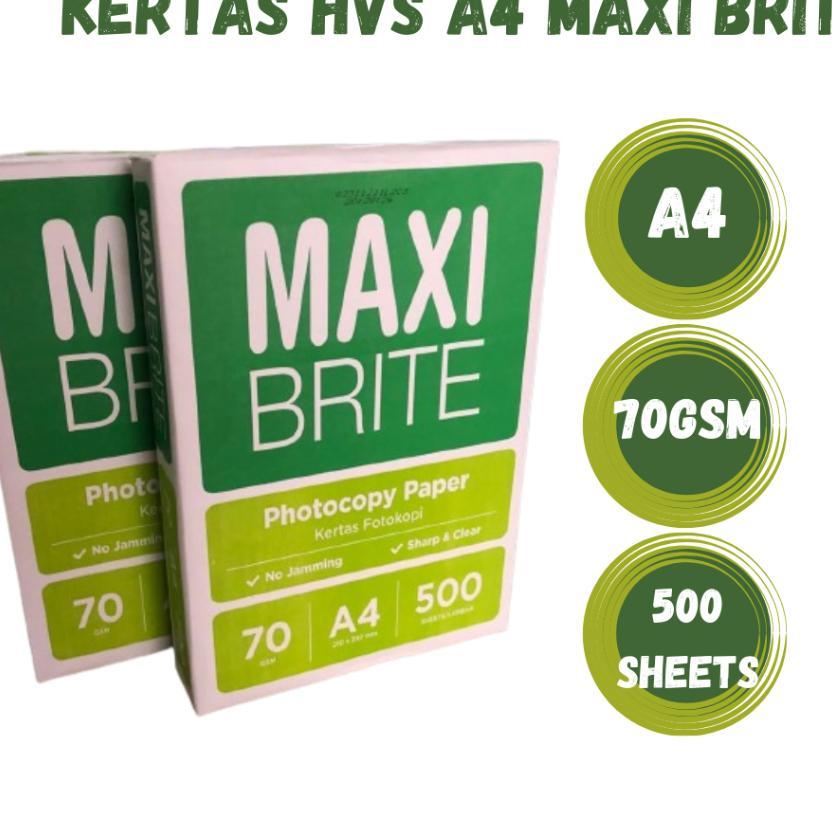 Kertas Hvs Maxi Brite A4 70Gsm / Hvs A4 70Gsm / Hvs A4 / Maxibrite / Kertas A4 (Rim)