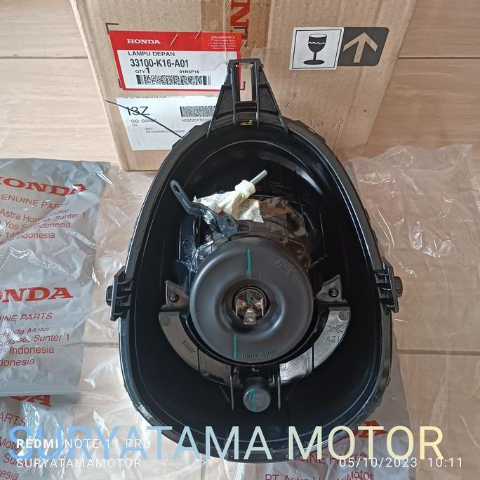 reflektor lampu depan scoopy fi K16 2013-2016 assy set bohlam orinal