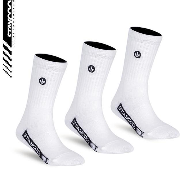 3 Set StayCool Socks Kaos Kaki Anak Basic OG - Off White