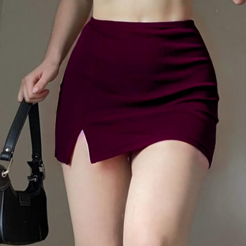 HOT SALE Rok Span Mini Wanita Korea Sexy Belah Paha Premium Terbaru Jumbo High Waist