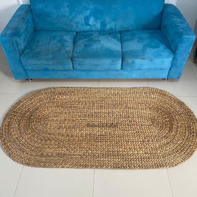 Kaet Ruang Tamu/Tikar Oval Enceng Gondok/Rug Enceng Gondok