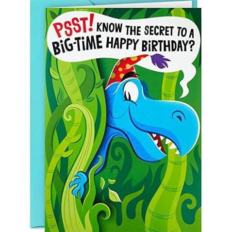 (Good) JUMBO GREETING CARD- HALLMARK- DINOSAURS - BIRTHDAY CARD- KIDS- POP-UP
