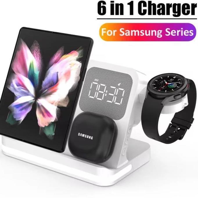 ELAVO 3in1 Wireless charging Dock 20W charger kompatibel untuk jam tangan Samsung galaxy watch 4 5 6