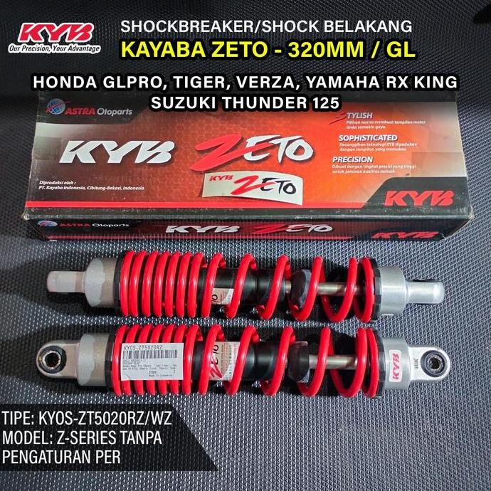 Shockbreaker Sokbreker Sok Belakang Kayaba Zeto 320mm Mega Pro GL Pro Ter RX King Thunder Warna Mera