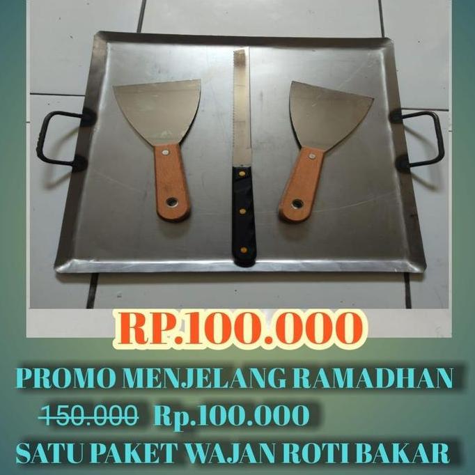 New- Jan Set Roti Bakar Plus Pisau Roti Dan Kape Putih 35Cm X 35Cm Baja Kitchenre