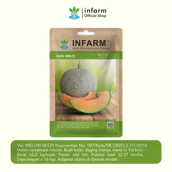 Infarm - Benih Buah Melon Sunmelo, Bibit Buah Melon Unggul Bibit Melon Hibrida Premium Berkualitas
