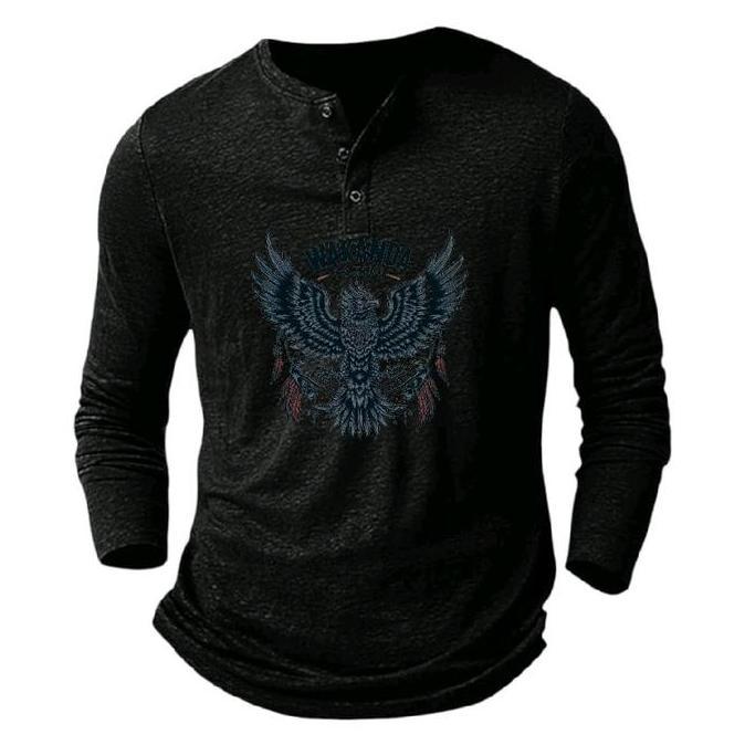 Shrts- Kaos Kancing Pria Lengan Panjang / Kaos Sablon Garuda / Kaos Sablon V-Neck /Kaos Kancing Pria