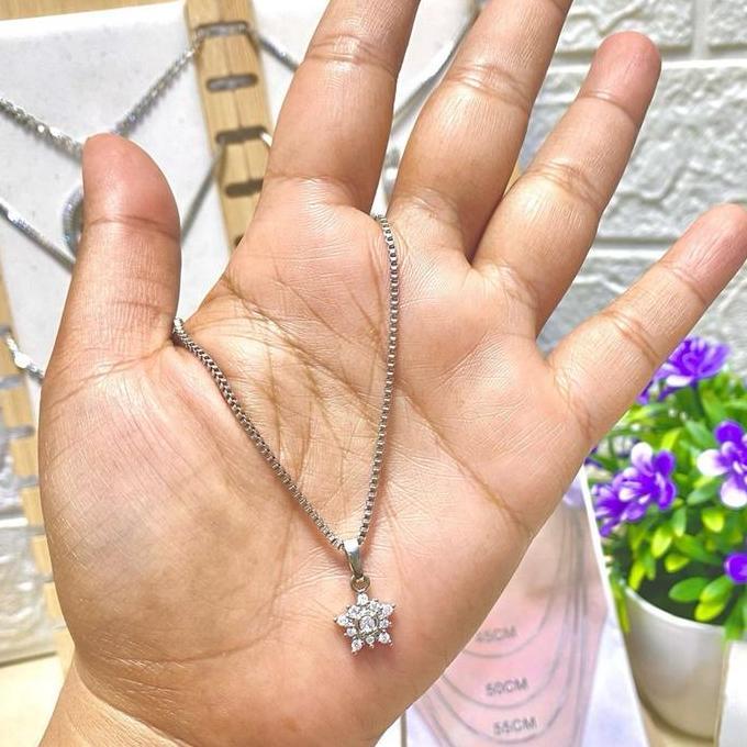 New - Kalung Titanium Liontin Bunga Kecil