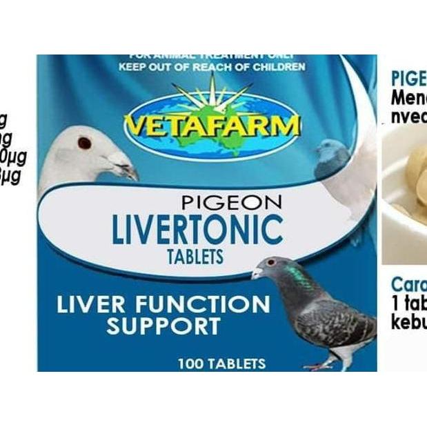 MIN.5 TABLET LIVERTONIC/LIVERCLENS VETAFARM UNTUK MERPATI