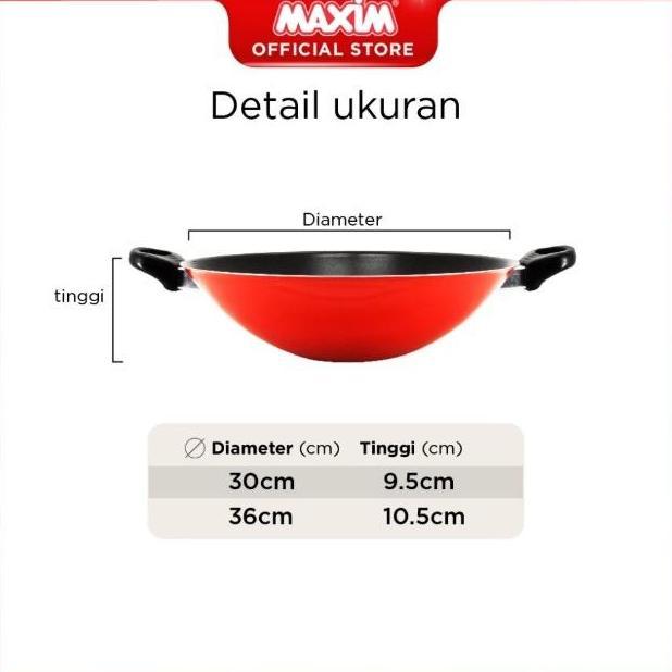 MAXIM VALENTINO 30-36 CM / WAJAN MAXIM / PENGGORENGAN MAXIM / WOK