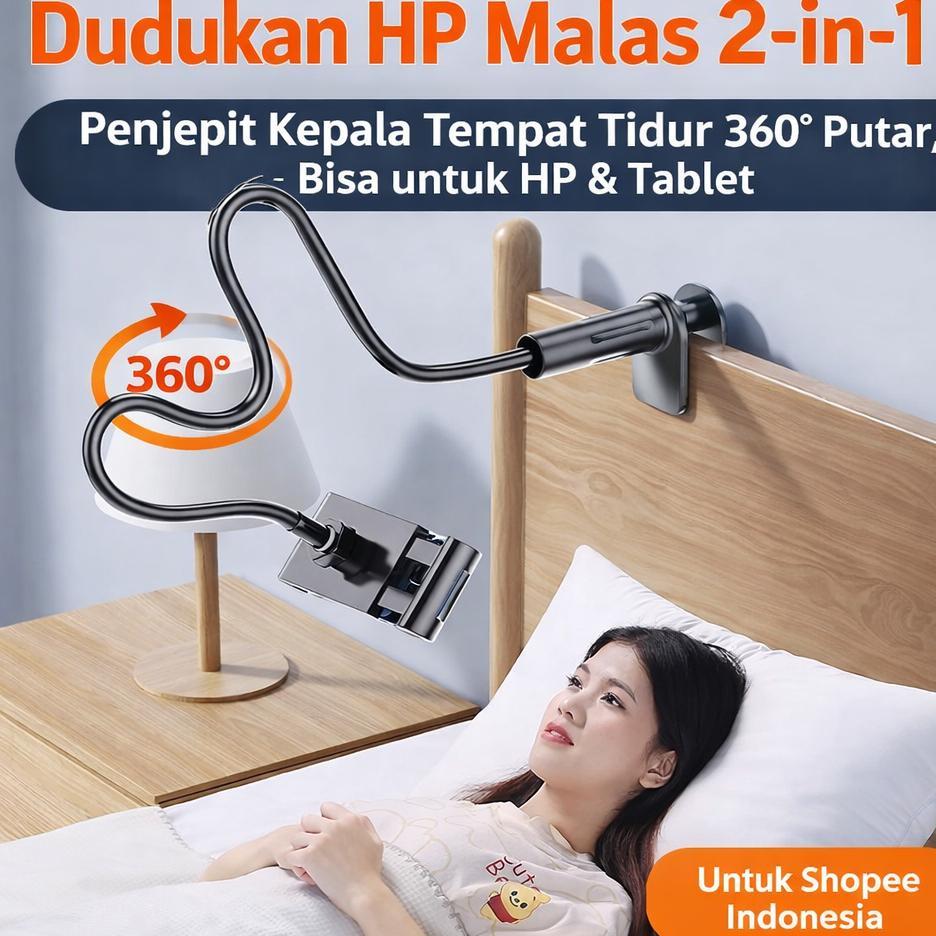 [Pengiriman 24 Jam] Holder Hp Dinding/Lazypods Bracket Penjepit/Mount Smartphone Phone Monopod Meja/
