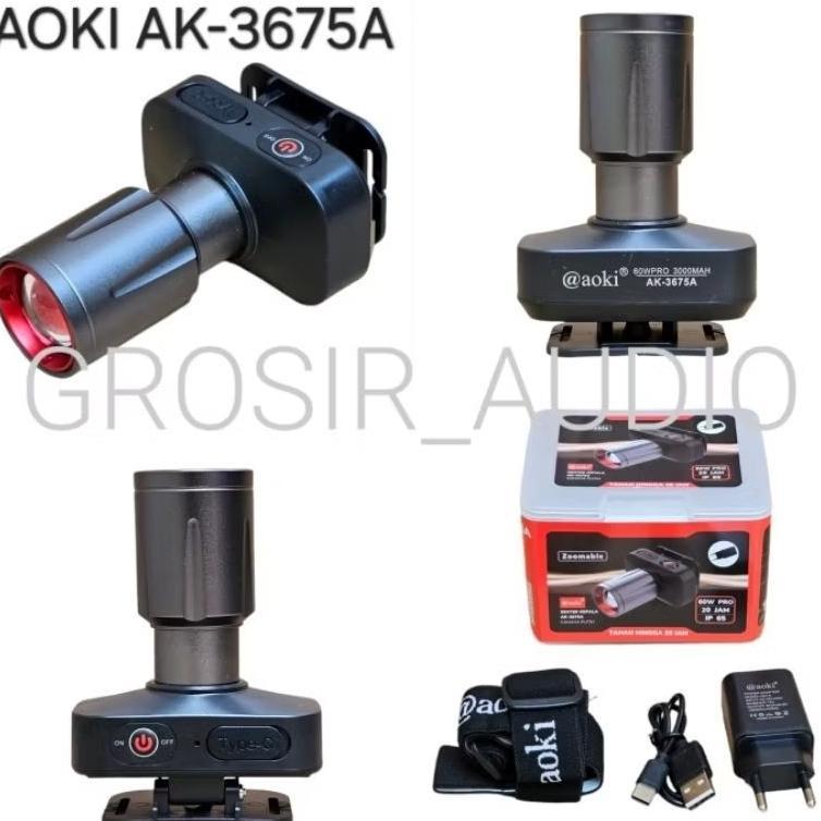 Senter Kepala Aoki Zoom 60W Ak3685A ,Senter Zoom 60Watt Aoki Ak3685A Putih ,Aoki Ak3686K  Kuning ,Ao