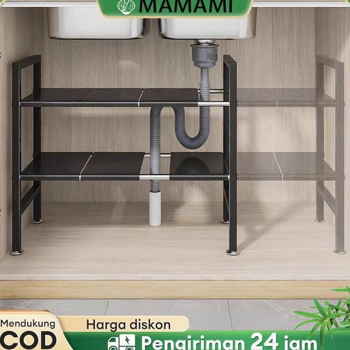 Rak dapur stainless steel /Rak Bawah Wastafel /Rak Penyimpanan Dapur Flexible /Rak panci /Rak Susun 