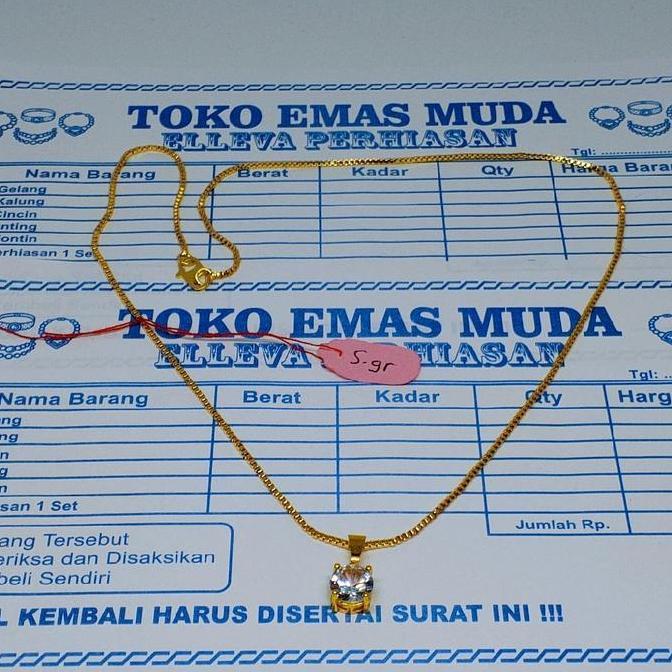 KALUNG ITALI FREE LIONTIN PERMATA PERHIASAN WANITA BERLAPIS EMAS MUDA TERMURAH