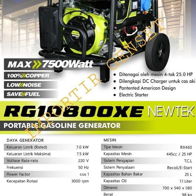 Genset 7500 Watt Rg10800