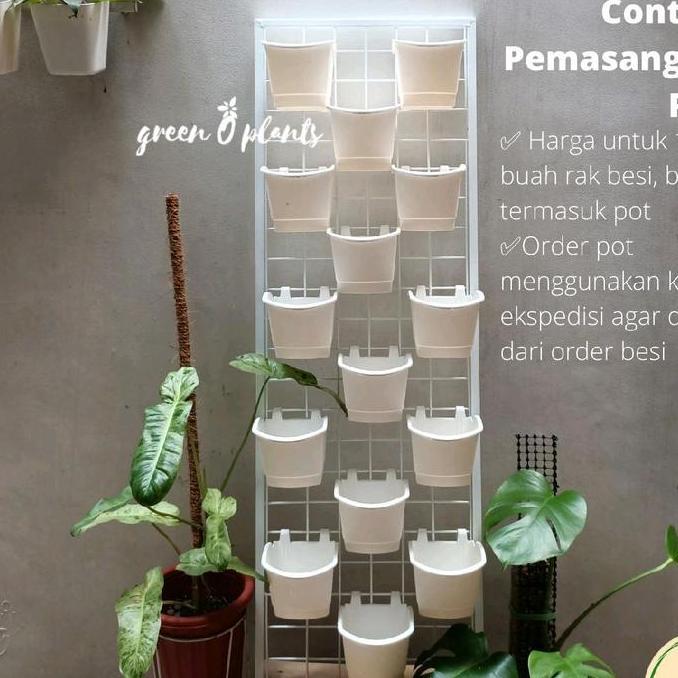 Rak Besi Tanaman Dinding Vertikal Vertical Garden 120cm x 40cm Putih