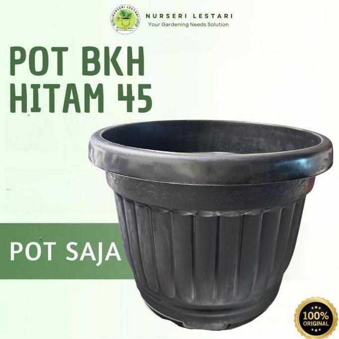 Pot Bunga Plastik Besar Jumbo Pot Plastik Besar Hitam Polos GR45 Hitam