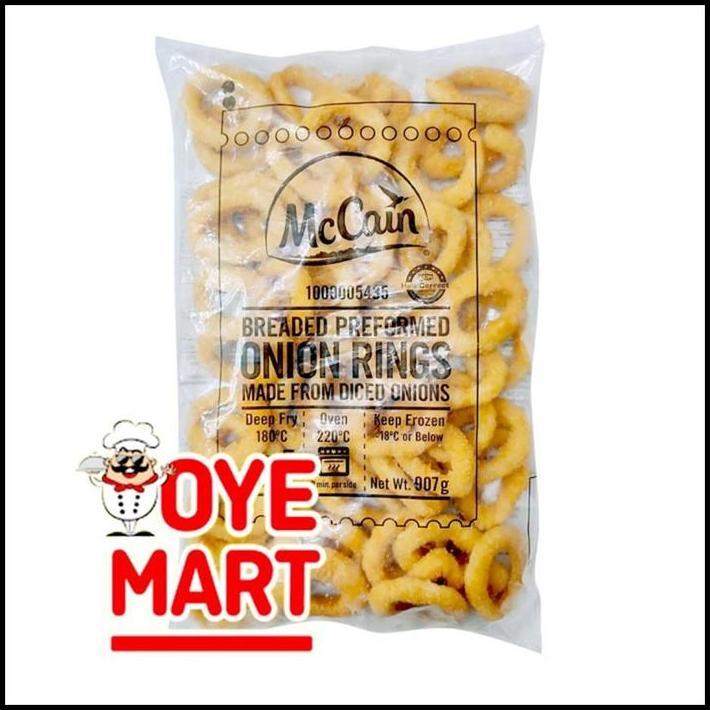 MCCAIN BREADED PREFORMED ONION RINGS 907GR/ONION RING