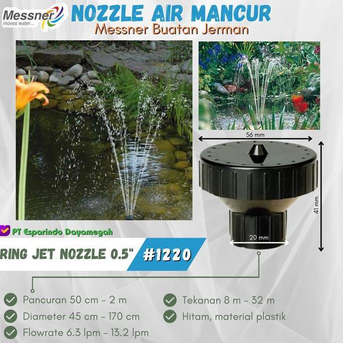 Nosel Messner Ring Jet Hitam Nosel 0.5" #1220 Buatan Jerman
