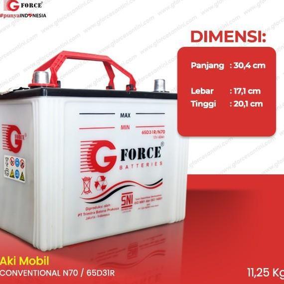 GFORCE N70 - 65D31R (70 Ampere) - Aki Mobil