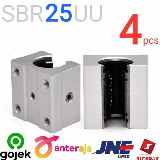 Sbr25Uu Sbr25 Sbr 25 Linear Guide Bearing Block Sliding Cnc Rail -4Pcs